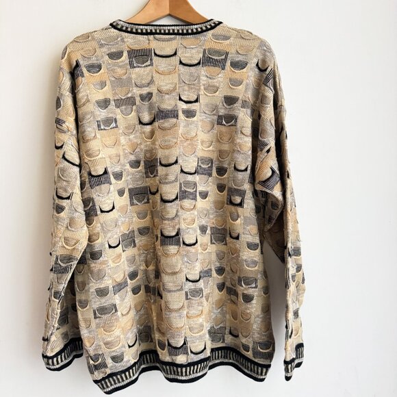 Vintage Tundra Earth Tones 3D Bill Cosby Textured Sweater L - Picture 7 of 8